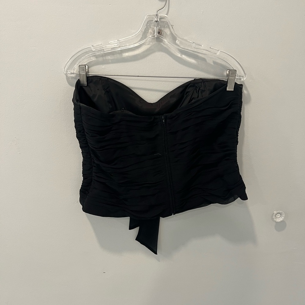 Kay Unger Black Ruched Sleeveless Crop Top - Picture 3 of 3